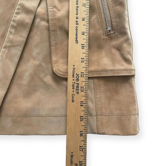 Free People Women's Mini Wrap Skirt Asymmetric Zippered Pockets Brown Size 2 - Picture 6 of 7